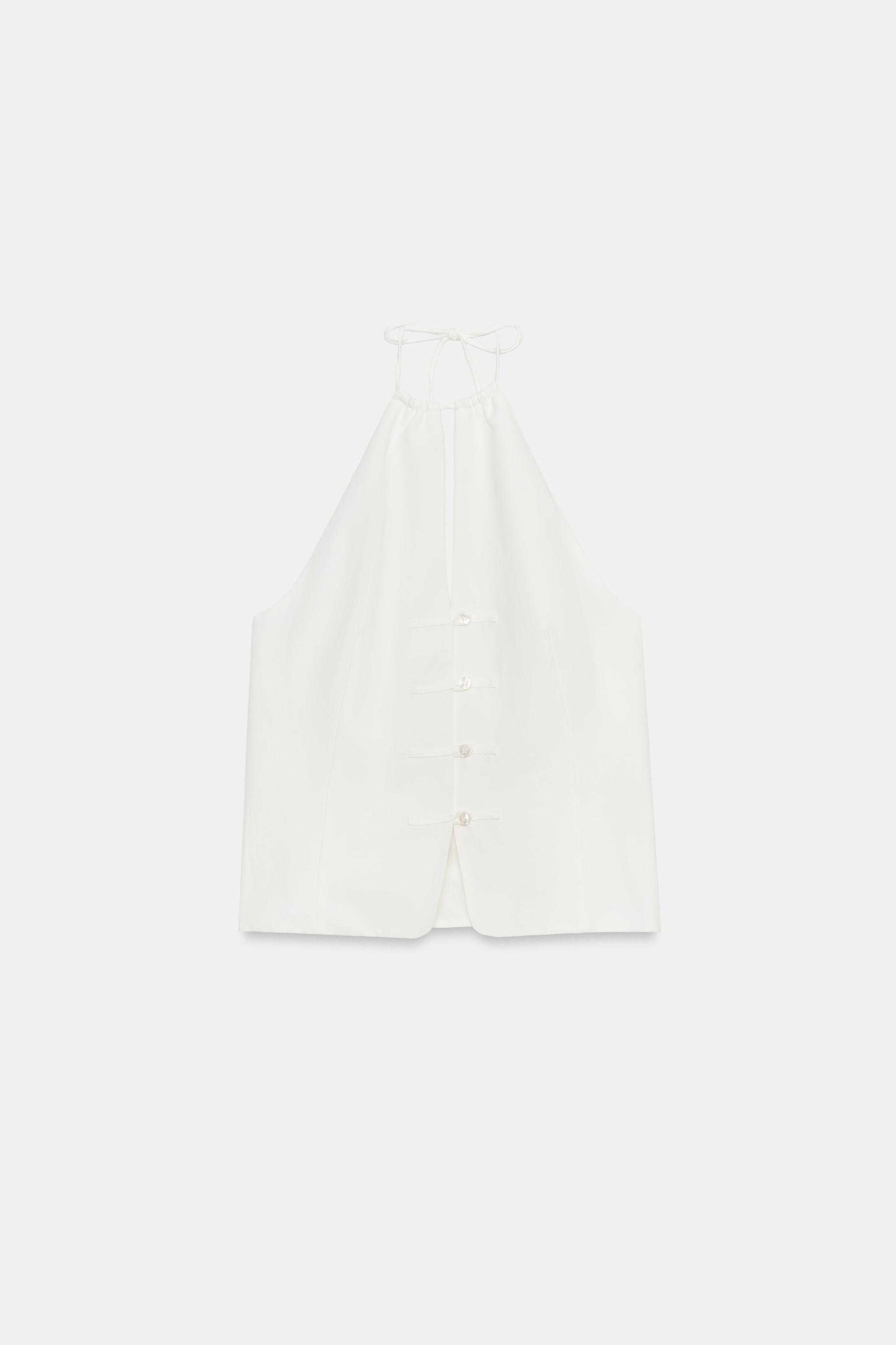 BUTTONED HALTER TOP